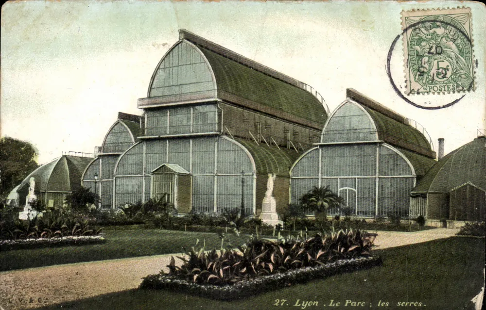 Lyon. O Parque ; os estufas — editor L.V. & Cie, n°27 - Frente
