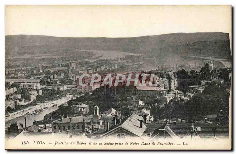 LYON — Verbindung des Rhône und Saône von Notre-Dame de Fourvière — LL, Nr. 105 - Vorderseite