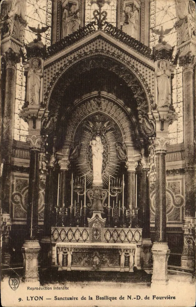 LYON — Santuário da Basílica de N.-S. da Fourvière — Editor N.D. (nº 9) - Frente