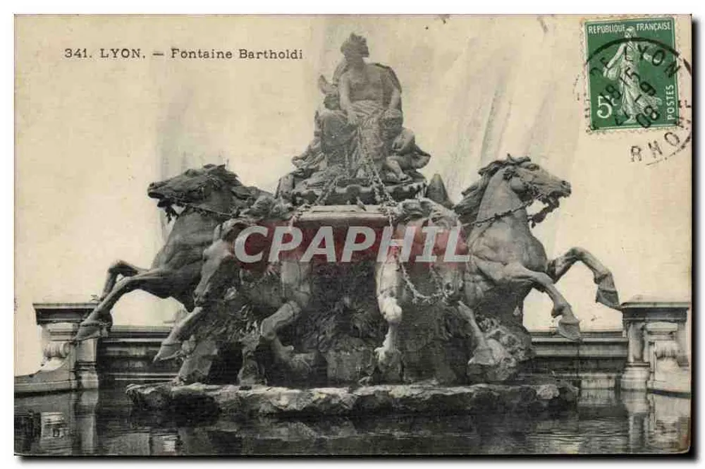 Lyon — Fontaine Bartholdi — Editor desconhecido, n° 341 - Frente