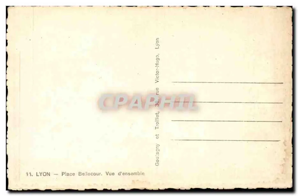 LYON — Praça Bellecour — Visão geral — Gouarny e Trollet, Lyon - Verso