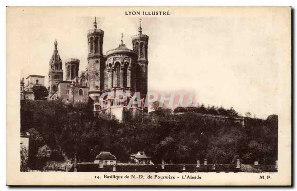 Basílica de N.-D. de Fourvière — A Abside — Lyon Illustré, n°14 - Frente