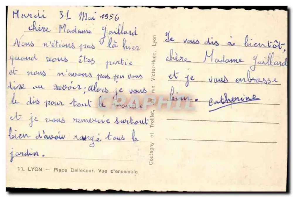 LYON — Place Bellecour — Vista geral — Reivax - Verso