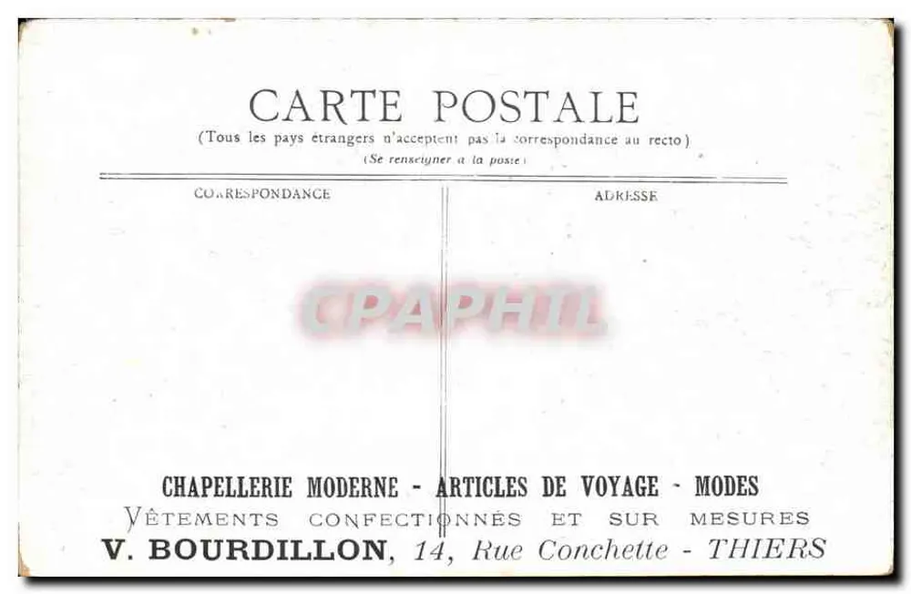 LYON — Praça Bellecour — V. Bourdillon, Thiers - Verso