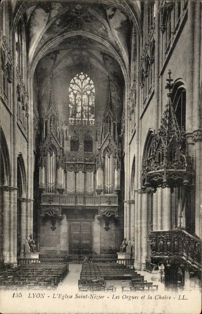 LYON - Die Kirche Saint-Nizier - Die Orgeln und der Pulpit - LL. - Vorderseite