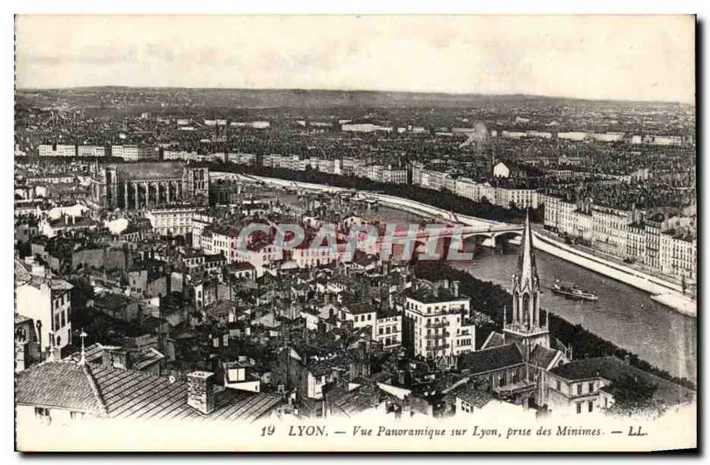 LYON — Panoramablick auf Lyon, aus den Minimes — LL. - Vorderseite