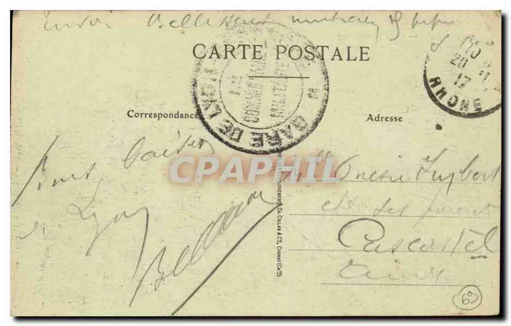 LYON — Fontaine Bartoldi — E. R. n°253 - Verso