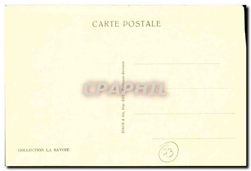 Aix-les-Bains — L'Hotel de Ville — editore Braun & Cie, stampa Doronach - Verso