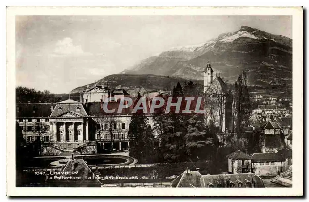 Chambéry — Das Präfekturgebäude und die Archiv-Turm — L. Blanc, Phot. Montmélian - Vorderseite