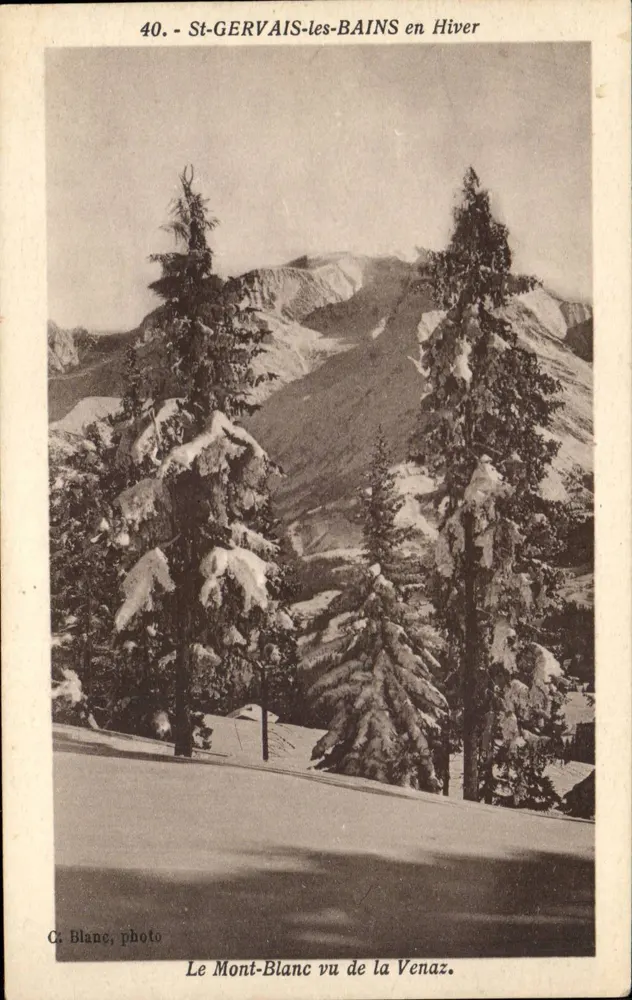 St-GERVAIS-les-BAINS no Inverno — Visão do Mont-Blanc da Venaz — C. Blanc, foto, n°40 - Frente