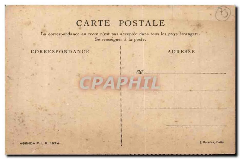 Dauphiné — Vallée du Vénéon. Le Plan du Lac — éditeur Ct. Boulanger, série Agenda P.L.M. 1924 - Verso