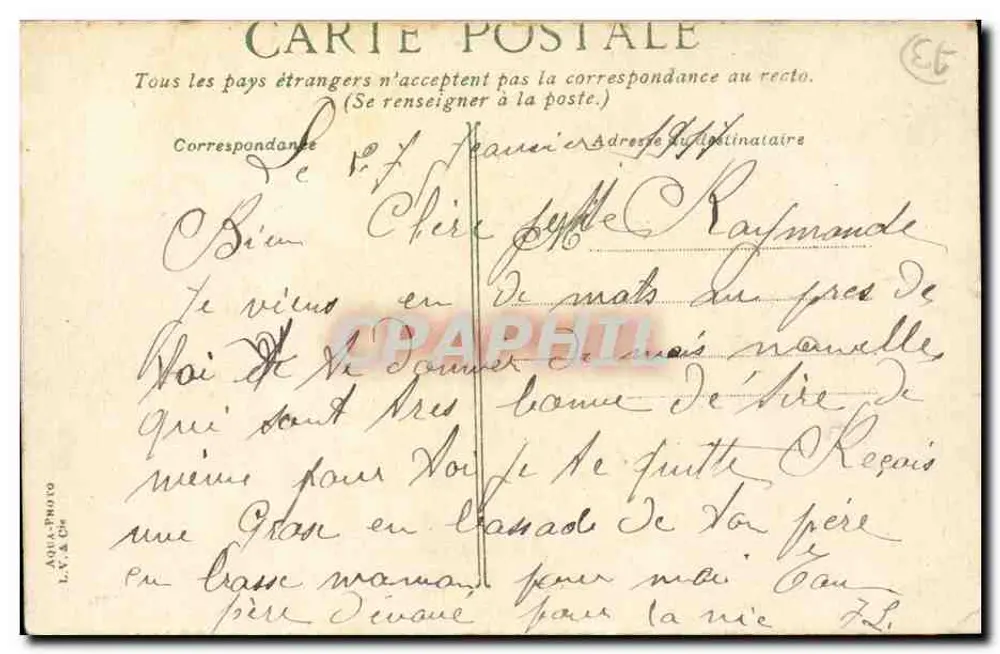 Aix-les-Bains. Ansicht des Schlosses La Roche du Roi — Verlag L.V. & Cie, Nr. 246 - Rückseite