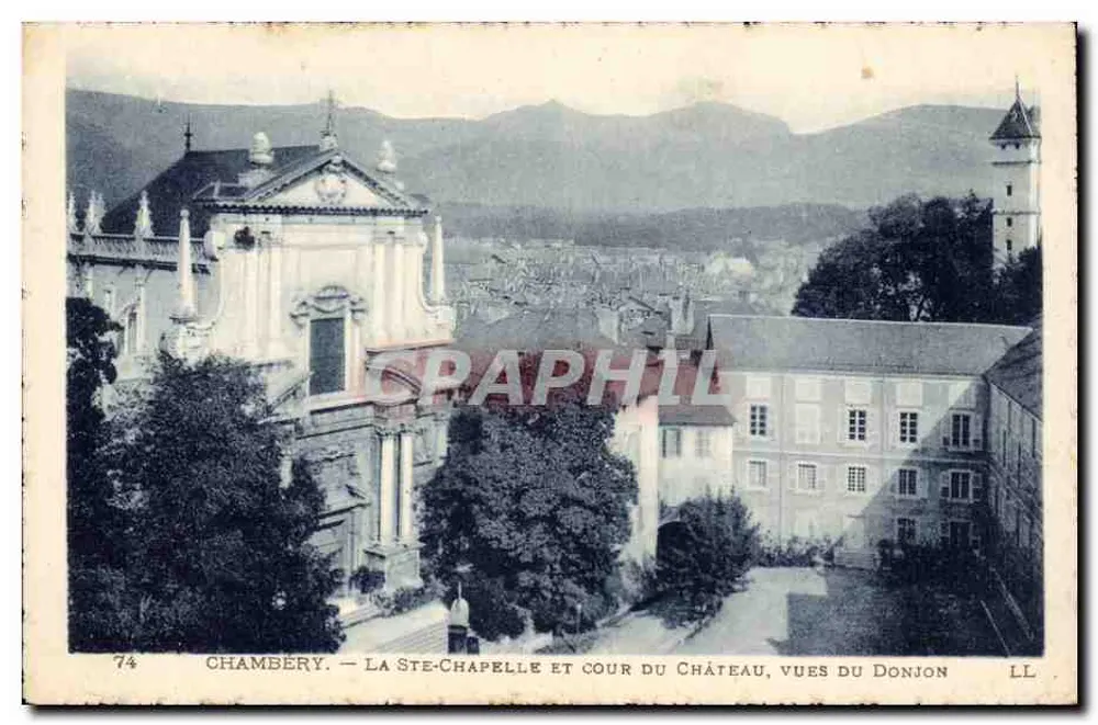 Chambéry — Ste-Chapelle und Hof des Schlosses, Ansichten vom Bergfried — LL - Vorderseite
