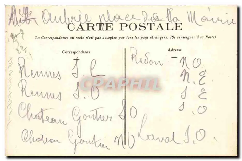 Essé (Il.-et-V.) - La Roche aux Fées — editore H. Mary-Roussellière, n° 177 - Verso