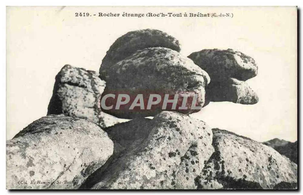 Seltsamer Felsen (Roc'h-Toul bei Bréhat, Normandie) — Col. E. Hamon, St-Brieuc — n° 2419 - Vorderseite