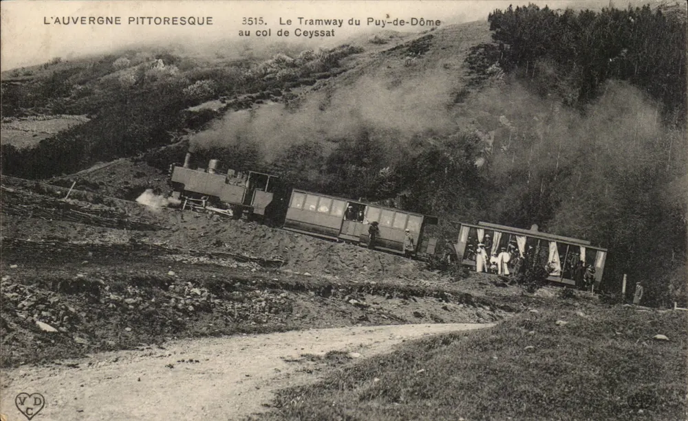 Der Dampftrambahn des Puy-de-Dôme am Ceyssat-Pass — L'Auvergne pittoresque, n°3515 - Vorderseite