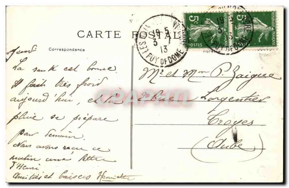 Puy-de-Dôme — Mont-Dore — Innenraum des Casinos, Spielhalle — L'Auvergne, n°7 - Rückseite