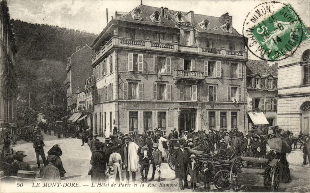 Mont-Dore — Das Hotel de Paris und die Rue Ramond — J. H. Dumon, n°50 - Vorderseite