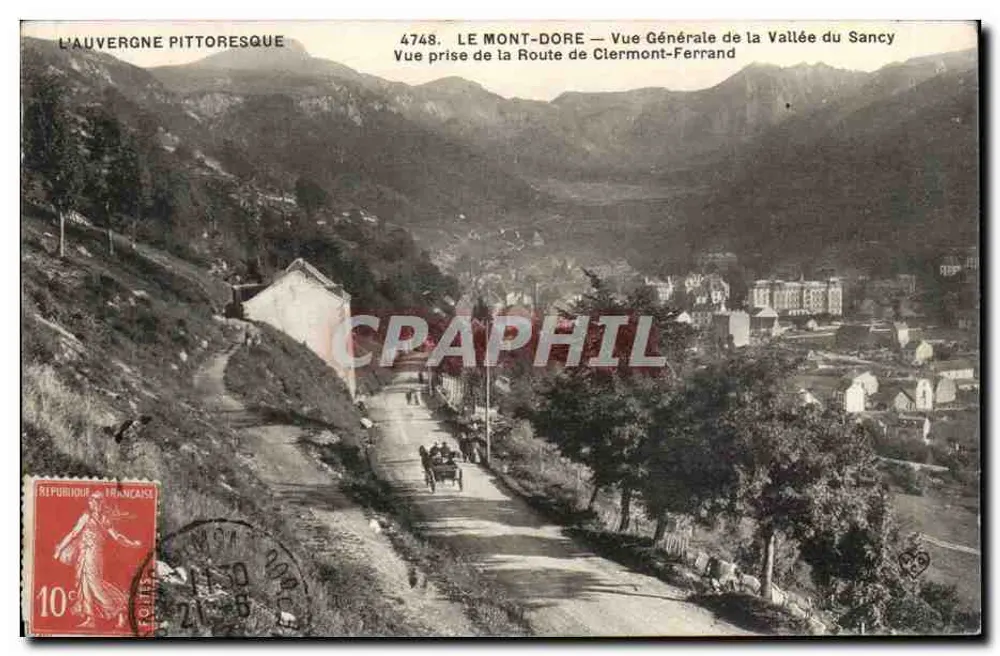 Mont-Dore — Vista Geral da Vale do Sancy — A Auvergne Pittoresque, n°4748 - Frente