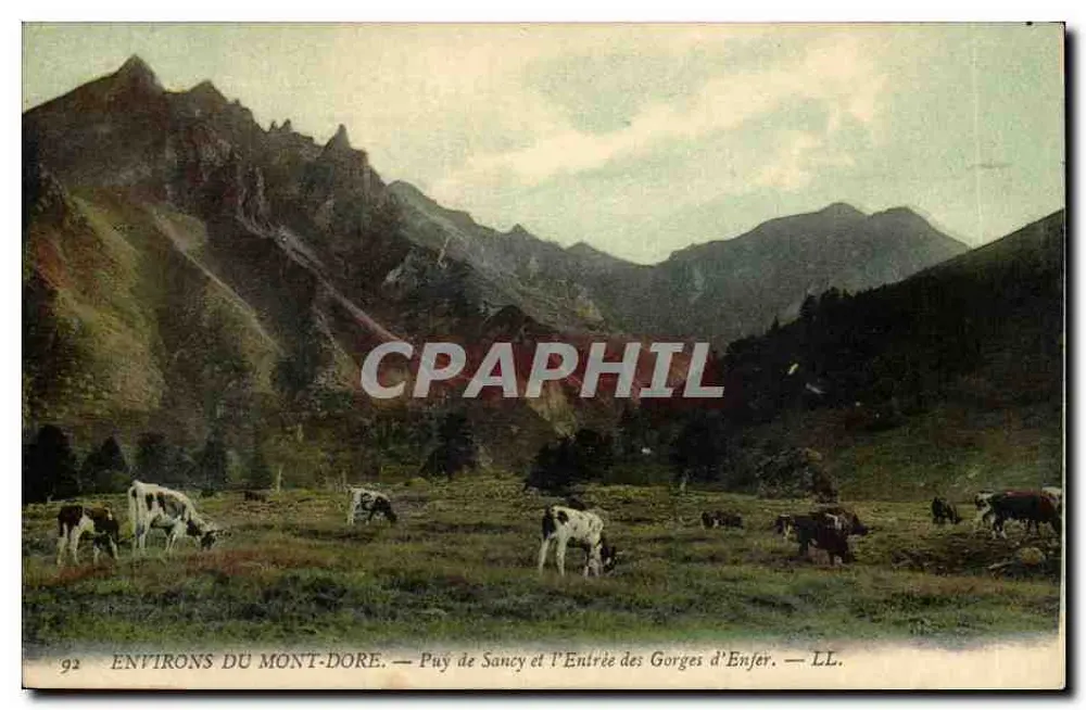 Umgebung von Mont-Dore — Puy de Sancy und der Eingang zu den Gorges d'Enfer — LL. - Vorderseite