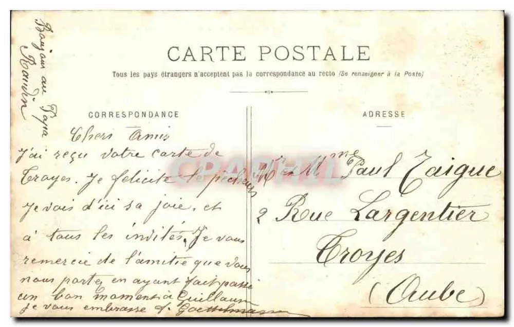 Der Gipfel des Puy de Dôme — Die Ruinen und das Observatorium — Lith. Baugé-Béal, 21, rue de l’Ecu, Clermont-Ferrand - Rückseite