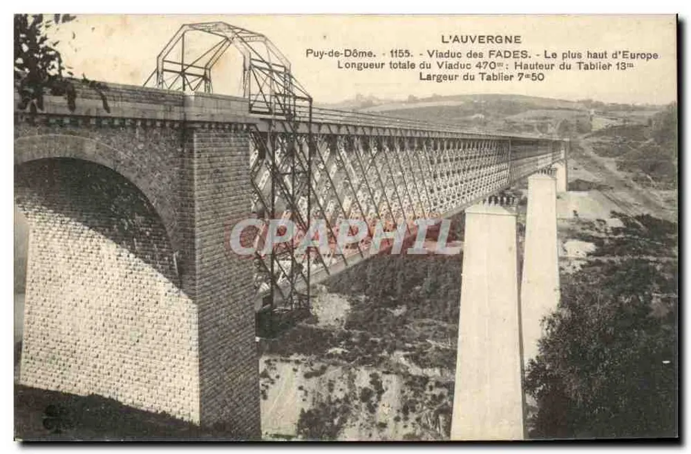 Viaduto dos Fades - Puy-de-Dôme — O mais alto da Europa — editor não identificado, número de série não visível - Frente