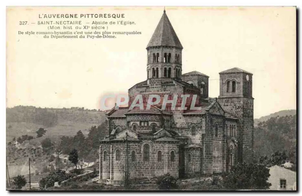 Saint-Nectaire — Abside da Igreja, século XII — L'Auvergne pittoresca, n°327 - Frente