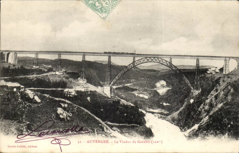 AUVERGNE - O Viaduto de Garabit (122m) — Genès-Labbé, editor, n°32 - Frente