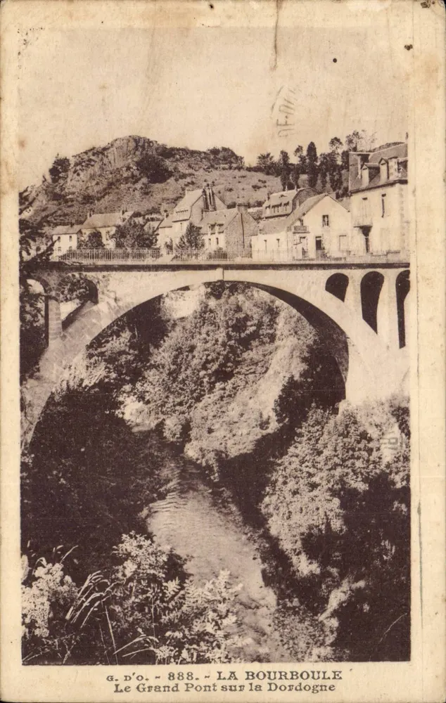 La Bourboule — Der Große Brücke über die Dordogne — g. d'o. - 888 - Vorderseite