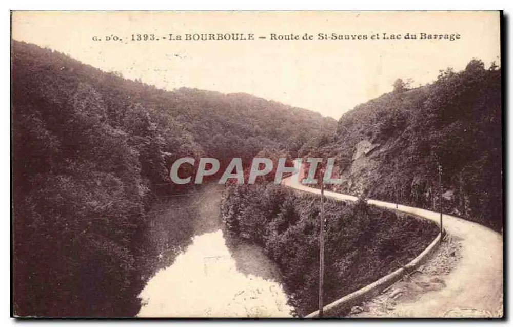 La Bourboule — Route de St-Sauves und Lac du Barrage — J. GOUTIN-ANÉAS, Verlag (P.-d.-D.) - Vorderseite