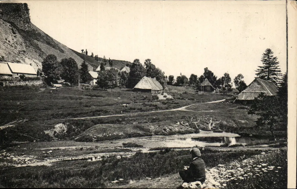 Landschaft von Auvergne — Dorf nahe Picherande — Chicorée à la Ménagère - Vorderseite