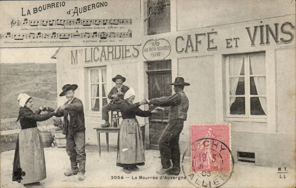 A Bourrée d'Aubergne — cena de café — M. Licardies, 1899 - Frente