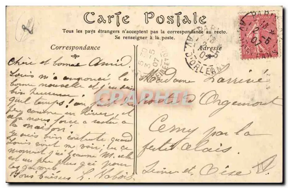 Paris — A Torre Saint-Jacques — editor desconhecido, n° 84 - Verso