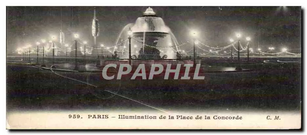 Paris — Beleuchtung der Place de la Concorde — C. M. - Vorderseite