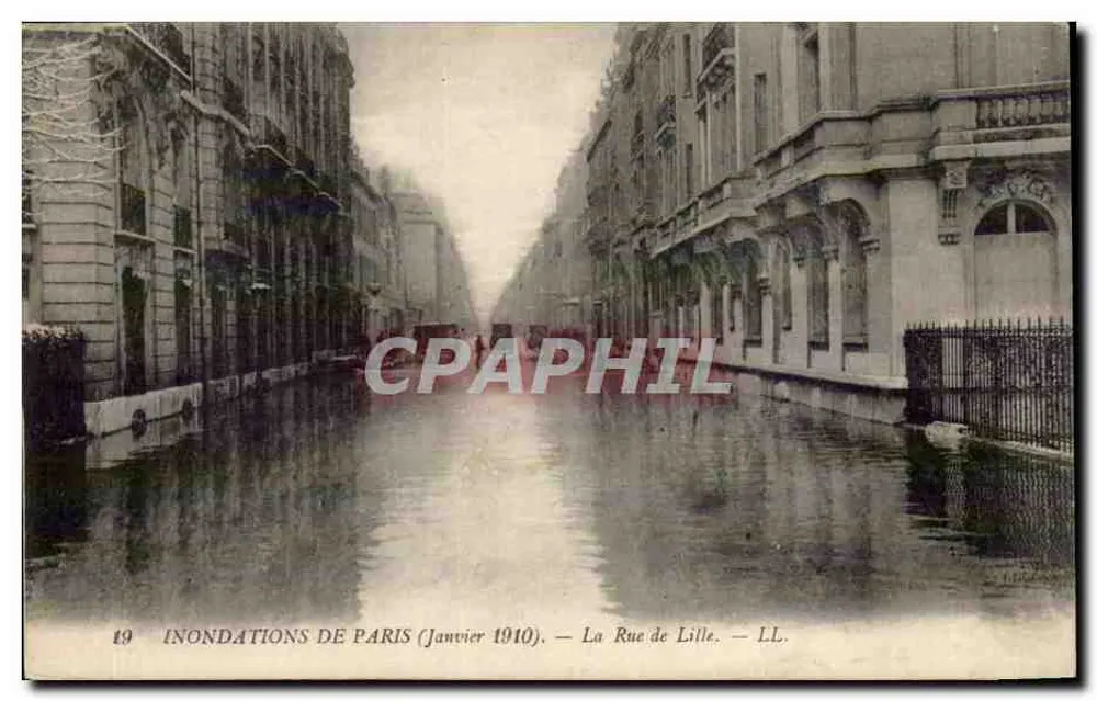 Überschwemmungen in Paris (Januar 1910) — Rue de Lille — LL. - Vorderseite