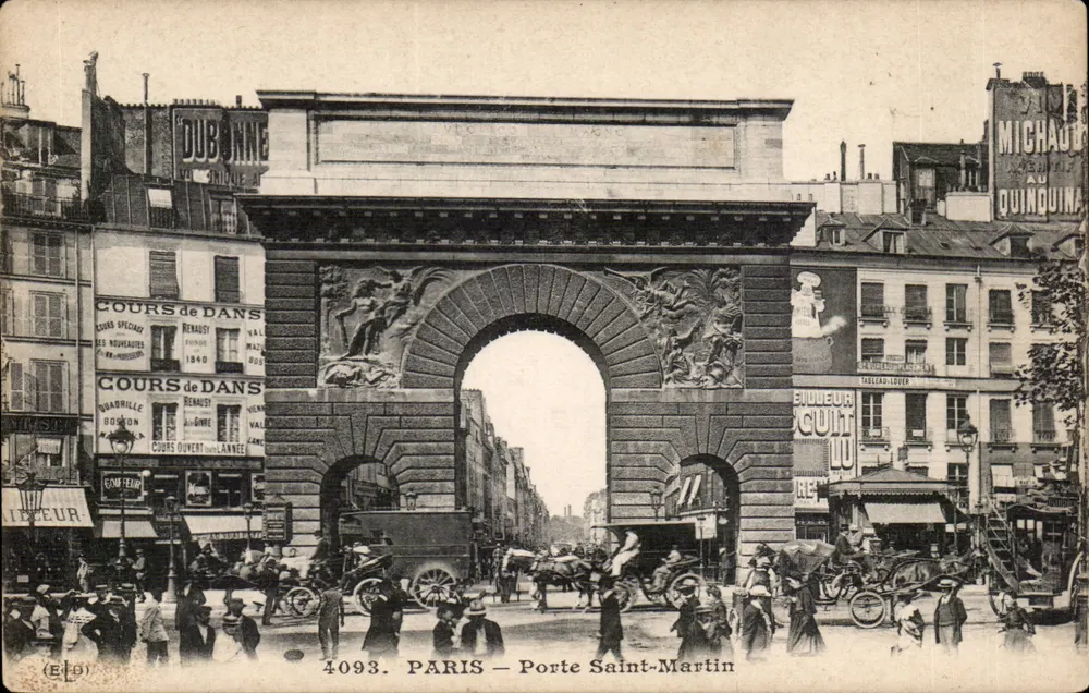Paris — Porta Saint-Martin — Editora (E.D.) n°4093 - Frente