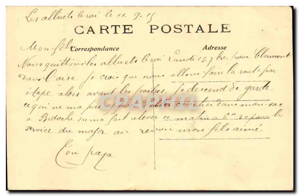 Paris — A Câmara dos Deputados — Editor não identificado, número de série não visível - Verso