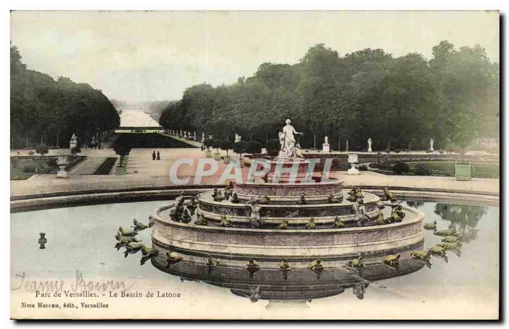 Parque de Versalhes — O Bassin de Latone — Mme Morveau, editora, Versalhes - Frente