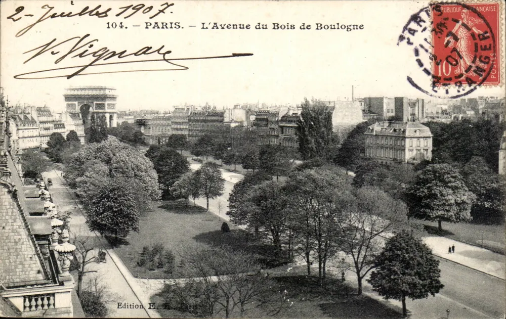 Paris — Avenue du Bois de Boulogne — Edition E. Vignare - Vorderseite