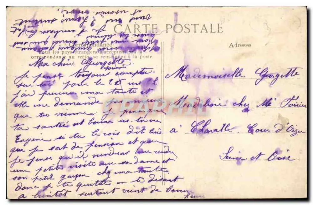 Paris - Place Denfert-Rochereau — Der Belfort-Löwe — Verlag ELD, Nr. 4059 - Rückseite