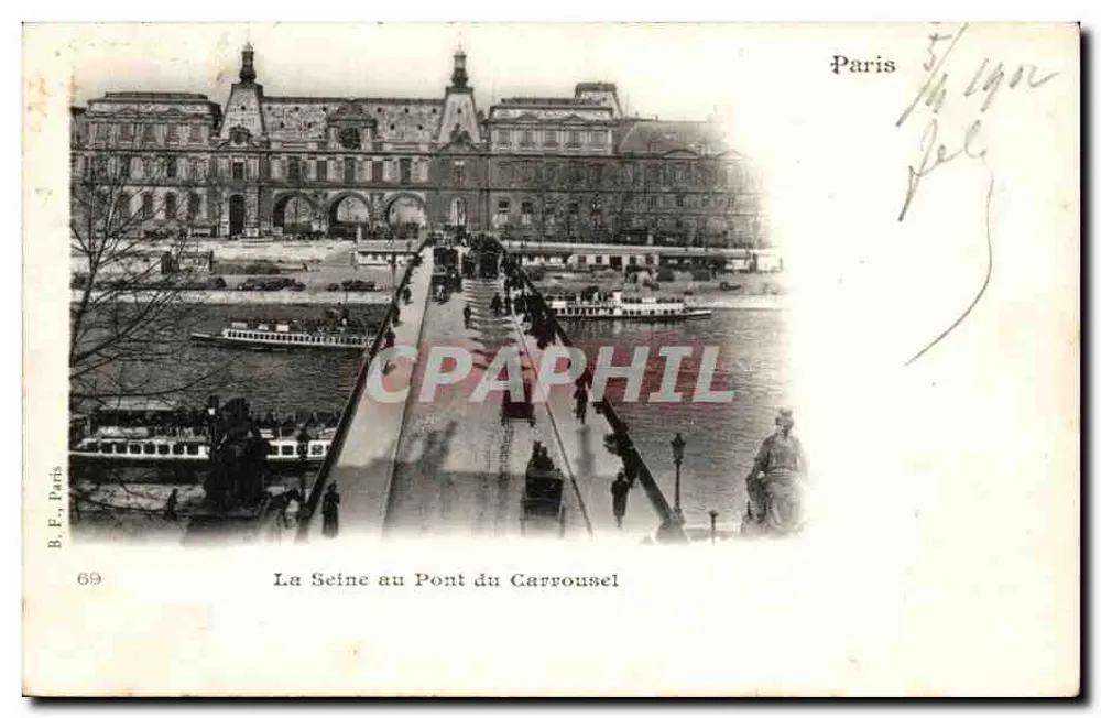 Die Seine am Pont du Carrousel — Paris — B.F. Paris n°69 - Vorderseite
