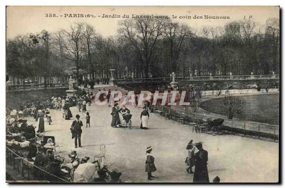 Paris (6.) - Jardin du Luxembourg, der Nounous-Eck - J.P. - Vorderseite