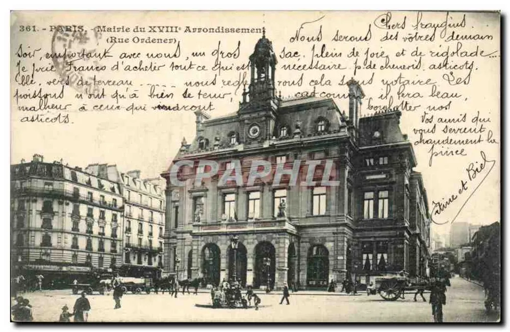 Paris - Prefeitura do 18º Distrito — Rue Ordener — n° 361 - Frente