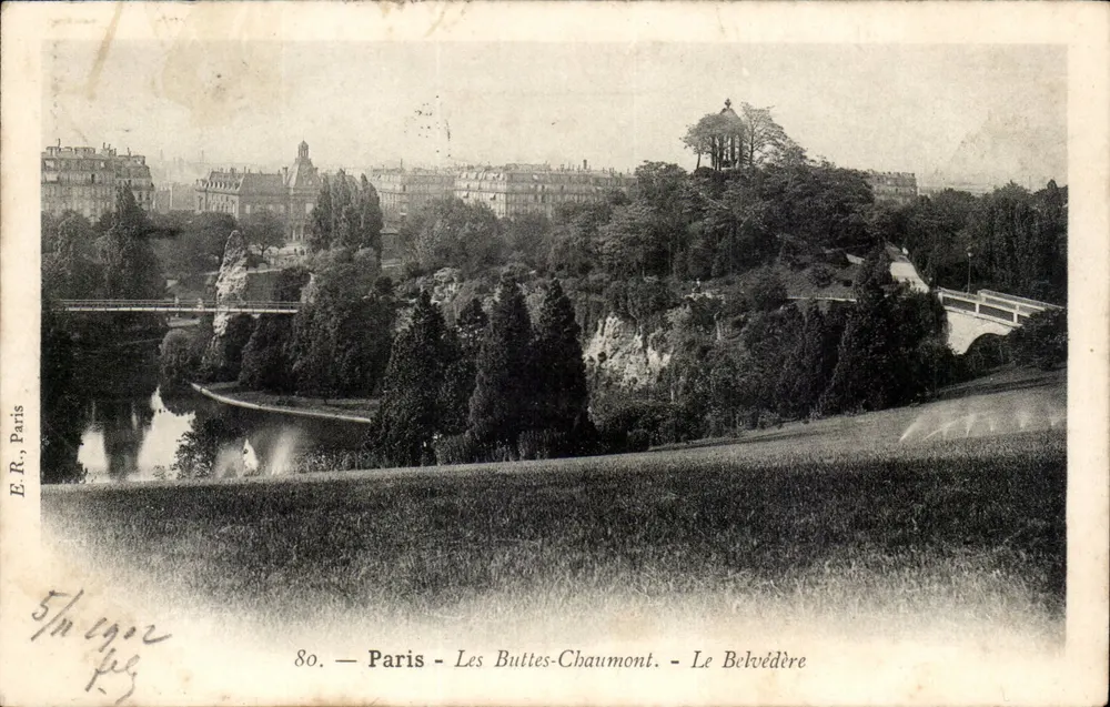 Paris - Les Buttes-Chaumont - O Belvédère — E.R. Paris, n°80 - Frente