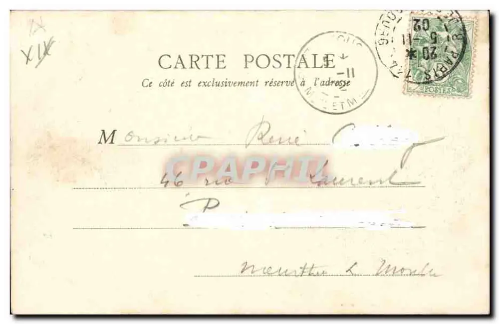 Paris - Les Buttes-Chaumont - O Belvédère — E.R. Paris, n°80 - Verso