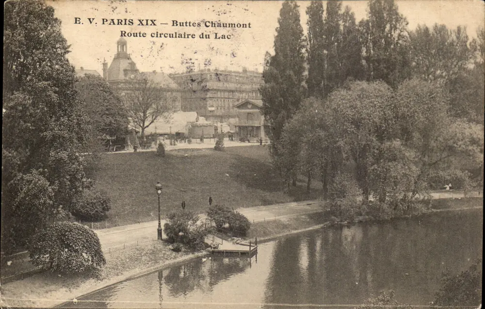 Buttes Chaumont — Kreisförmiger Weg am See — E.V. PARIS XIX - Vorderseite
