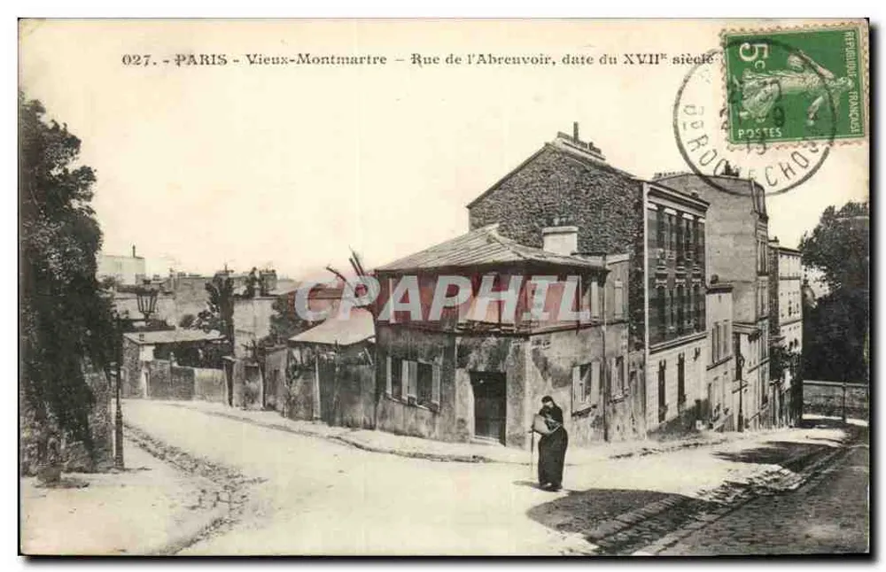 Paris - Vieux-Montmartre — Rue de l'Abreuvoir, datiert 17. Jahrhundert — J. Hauser, Fotoverlag, Paris - Vorderseite