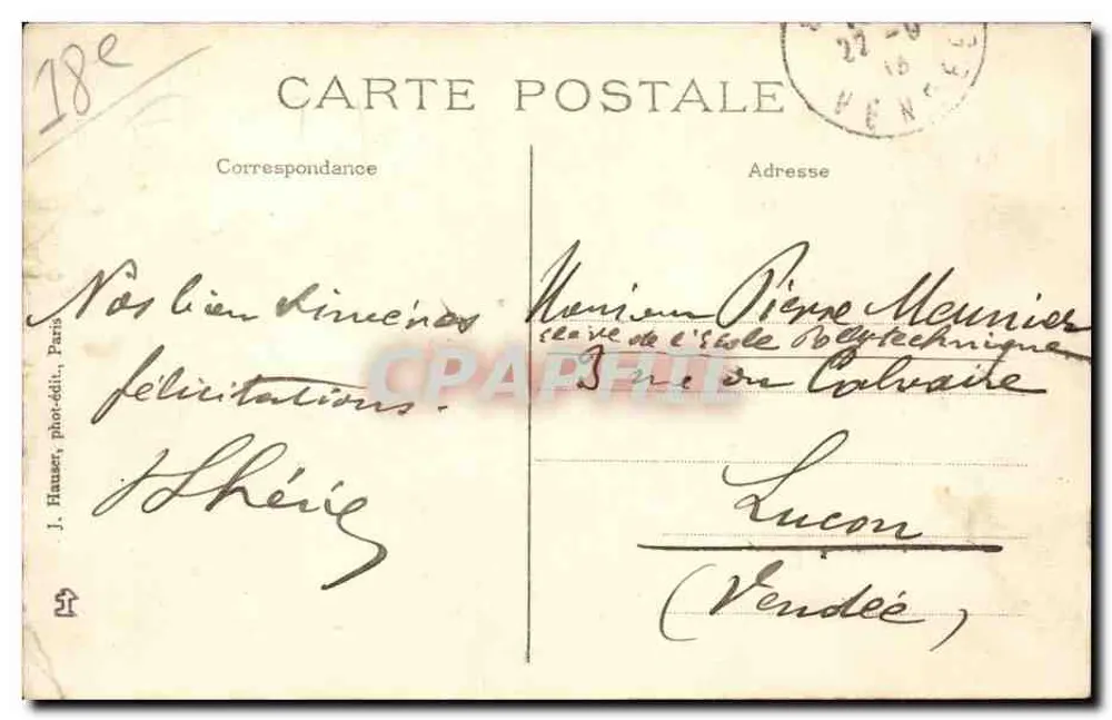 Paris - Vieux-Montmartre — Rue de l'Abreuvoir, datiert 17. Jahrhundert — J. Hauser, Fotoverlag, Paris - Rückseite
