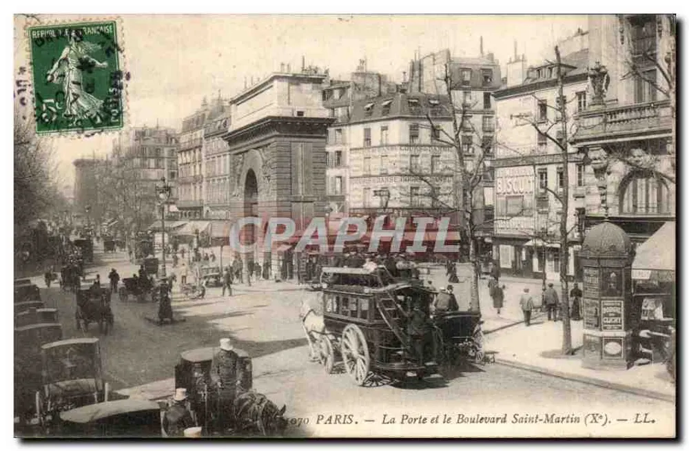 Paris — Die Porte und der Boulevard Saint-Martin (Xe) — LL. - Vorderseite