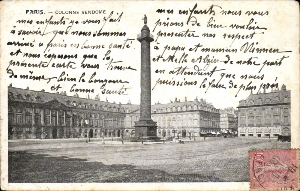 Paris — Coluna Vendôme — Editor não visível, número de série ilegível - Frente